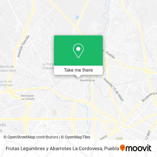 Mapa de Frutas Legumbres y Abarrotes La Cordovesa