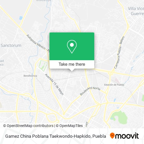 Mapa de Gamez China Poblana Taekwondo-Hapkido