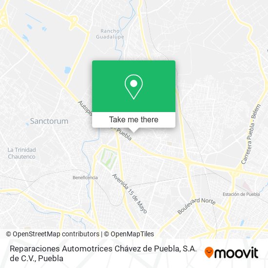Reparaciones Automotrices Chávez de Puebla, S.A. de C.V. map