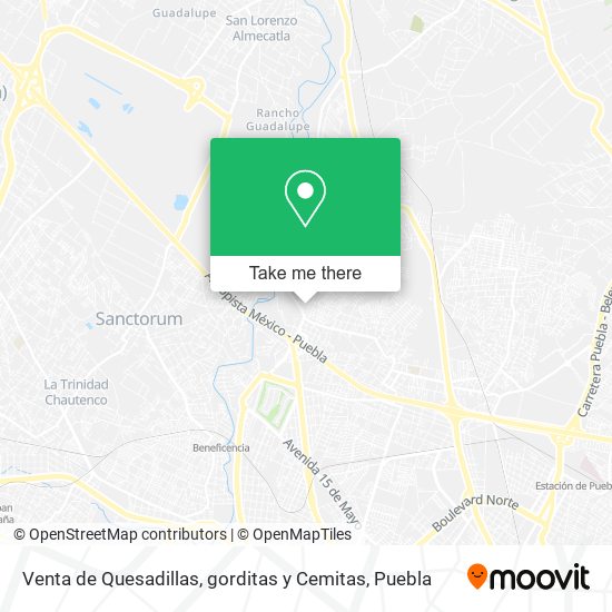 Mapa de Venta de Quesadillas, gorditas y Cemitas