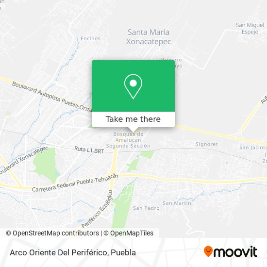 Mapa de Arco Oriente Del Periférico
