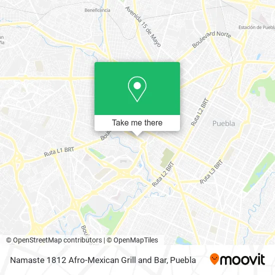 Namaste 1812 Afro-Mexican Grill and Bar map