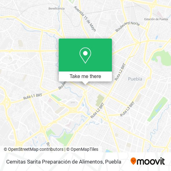 Mapa de Cemitas Sarita Preparación de Alimentos