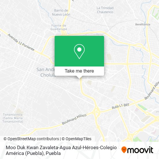 Moo Duk Kwan Zavaleta-Agua Azul-Héroes-Colegio América (Puebla) map