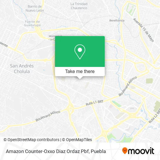 Amazon Counter-Oxxo Diaz Ordaz Pbf map