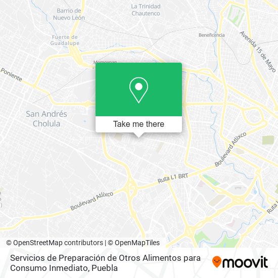 Mapa de Servicios de Preparación de Otros Alimentos para Consumo Inmediato