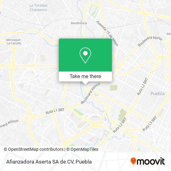 Afianzadora Aserta SA de CV map