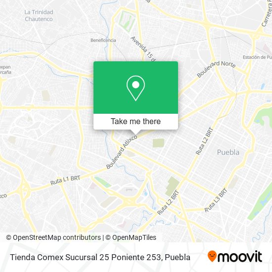 Tienda Comex Sucursal 25 Poniente 253 map