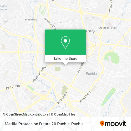 Mapa de Metlife Protección Futura 20 Puebla