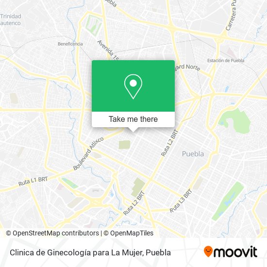 Mapa de Clinica de Ginecología para La Mujer