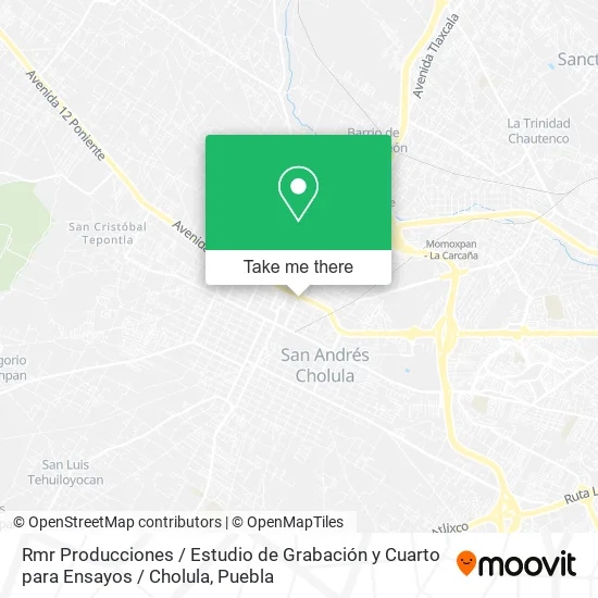 Rmr Producciones / Estudio de Grabación y Cuarto para Ensayos / Cholula map