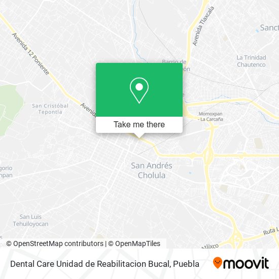 Mapa de Dental Care Unidad de Reabilitacion Bucal