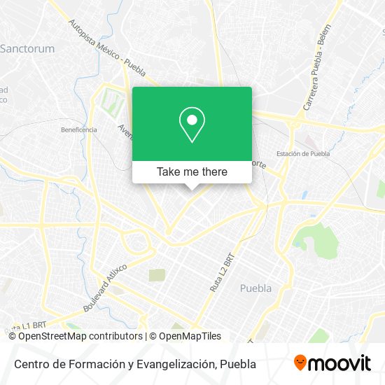 Mapa de Centro de Formación y Evangelización