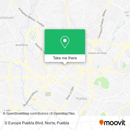 D Europe Puebla Blvd. Norte map