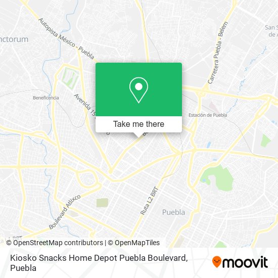 Mapa de Kiosko Snacks Home Depot Puebla Boulevard