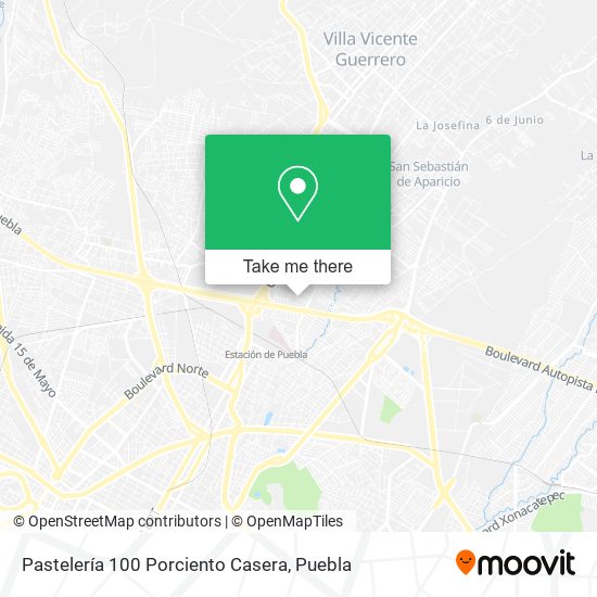 Mapa de Pastelería 100 Porciento Casera