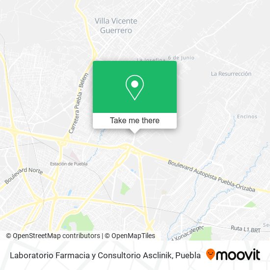 Mapa de Laboratorio Farmacia y Consultorio Asclinik
