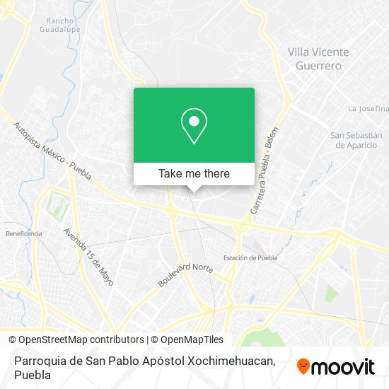 Mapa de Parroquia de San Pablo Apóstol Xochimehuacan