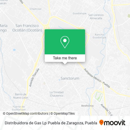 Distribuidora de Gas Lp Puebla de Zaragoza map