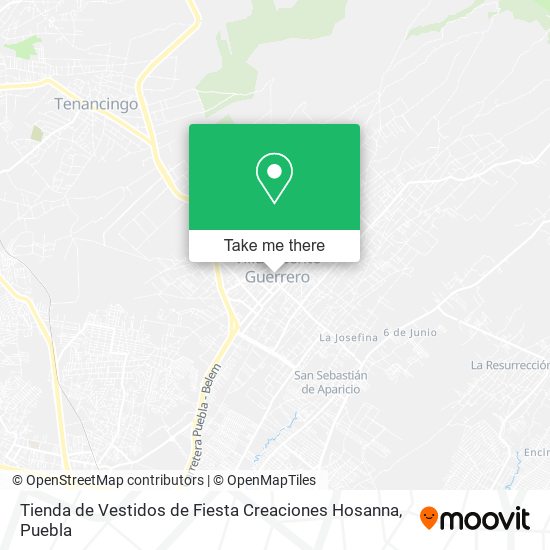 Mapa de Tienda de Vestidos de Fiesta Creaciones Hosanna
