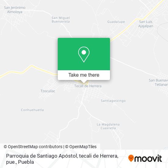 Parroquia de Santiago Apóstol, tecali de Herrera, pue. map