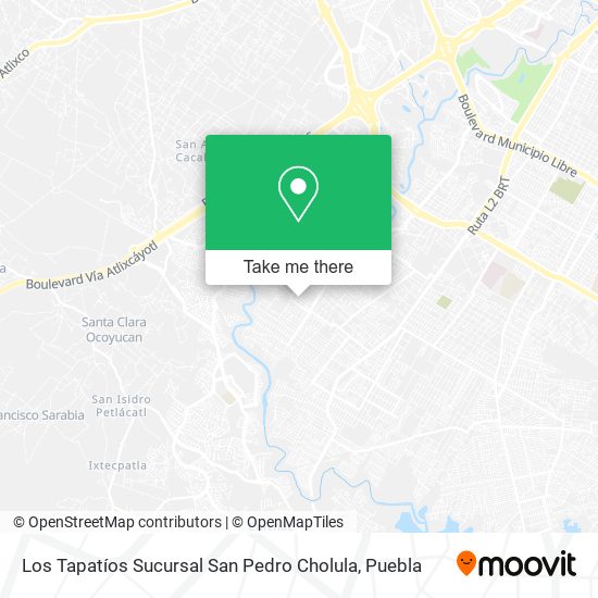 Mapa de Los Tapatíos Sucursal San Pedro Cholula