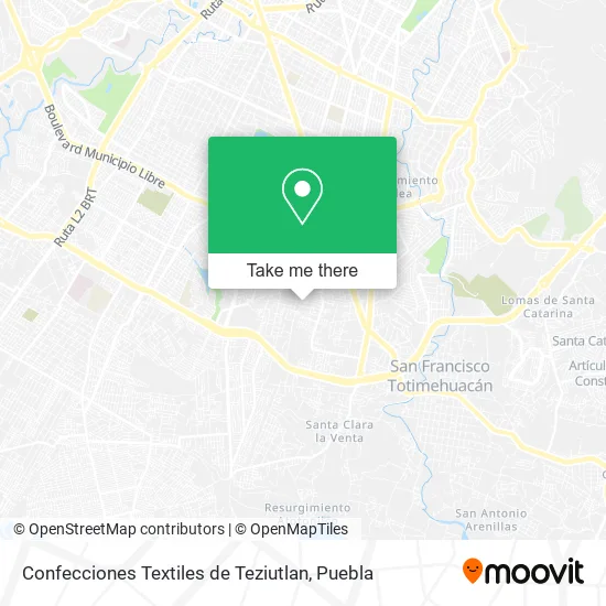 Mapa de Confecciones Textiles de Teziutlan