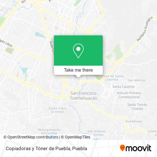 Mapa de Copiadoras y Tóner de Puebla