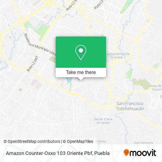 Mapa de Amazon Counter-Oxxo 103 Oriente Pbf