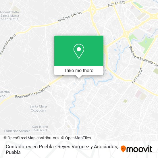 Contadores en Puebla - Reyes Varguez y Asociados map