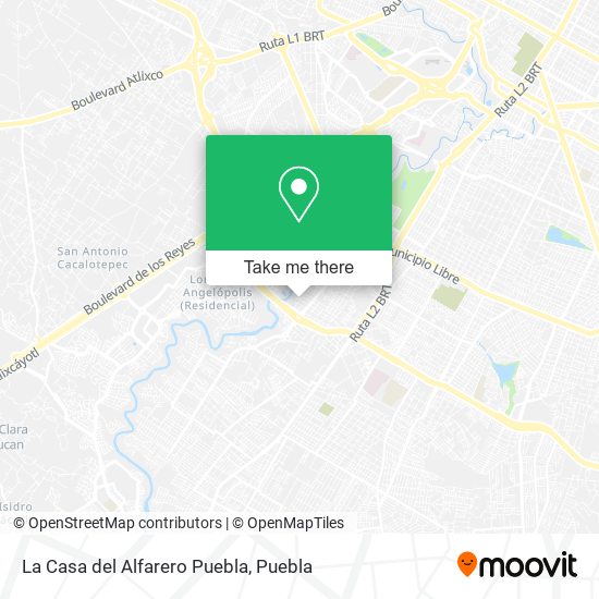 Mapa de La Casa del Alfarero Puebla