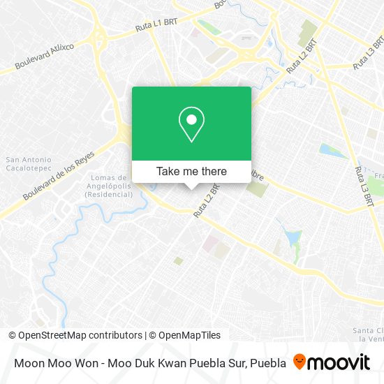 Moon Moo Won - Moo Duk Kwan Puebla Sur map