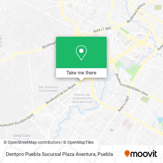 Mapa de Dentpro Puebla Sucursal Plaza Aventura