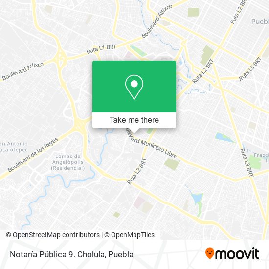 Mapa de Notaría Pública 9. Cholula