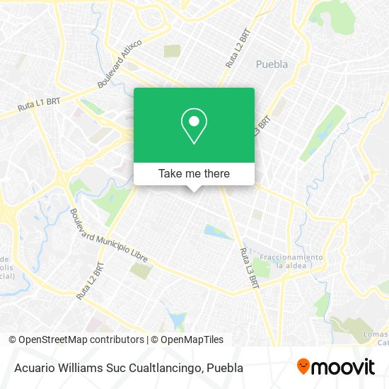 Mapa de Acuario Williams Suc Cualtlancingo
