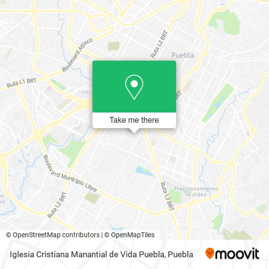 Mapa de Iglesia Cristiana Manantial de Vida Puebla