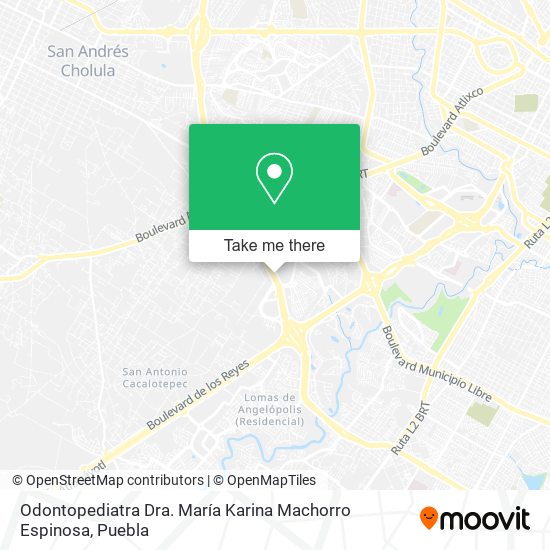 Mapa de Odontopediatra Dra. María Karina Machorro Espinosa