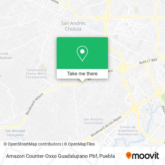 Amazon Counter-Oxxo Guadalupano Pbf map