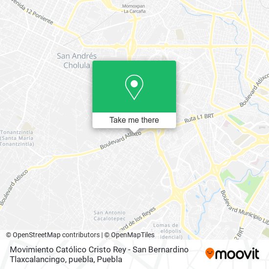 Movimiento Católico Cristo Rey - San Bernardino Tlaxcalancingo, puebla map