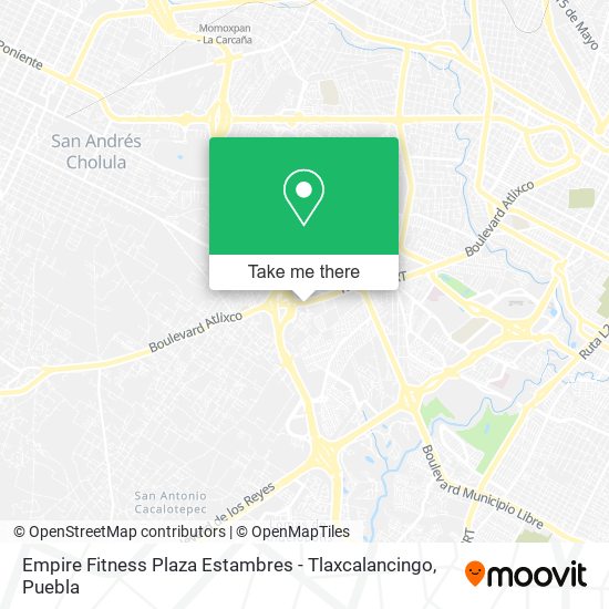 Empire Fitness Plaza Estambres - Tlaxcalancingo map