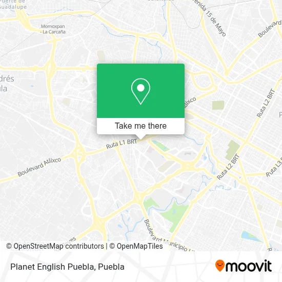 Planet English Puebla map