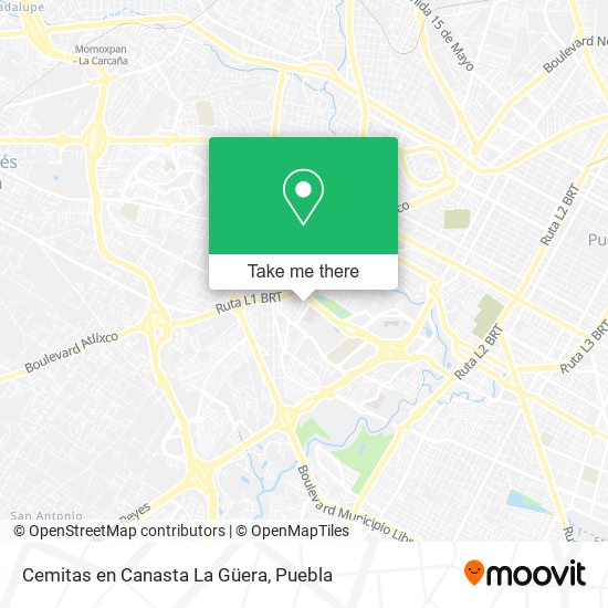 Cemitas en Canasta La Güera map