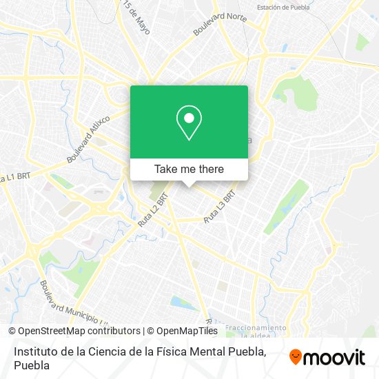Instituto de la Ciencia de la Física Mental Puebla map