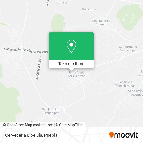 Mapa de Cervecería Libélula