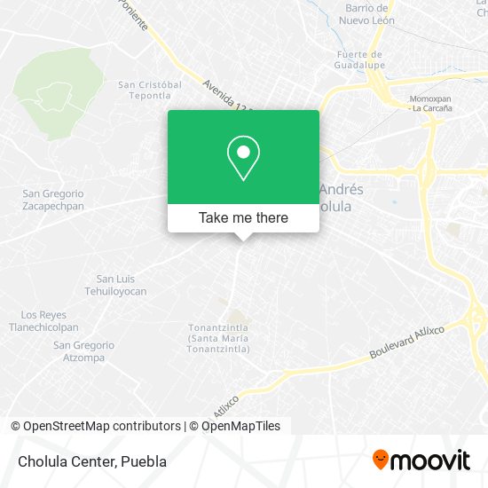 Cholula Center map