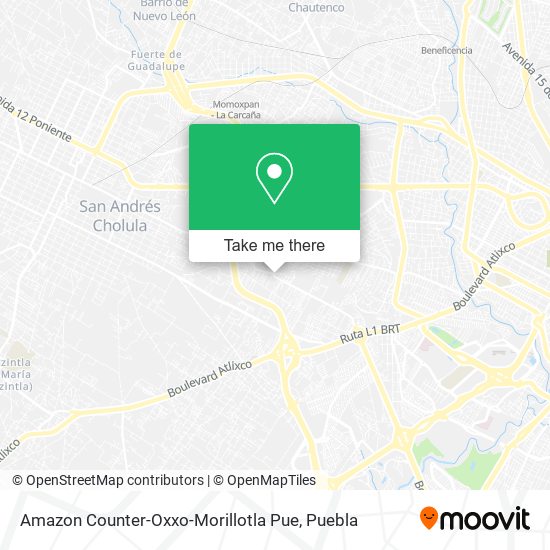 Mapa de Amazon Counter-Oxxo-Morillotla Pue