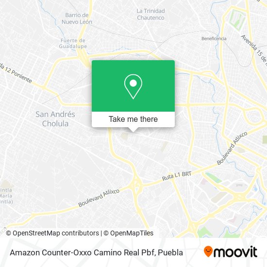 Mapa de Amazon Counter-Oxxo Camino Real Pbf