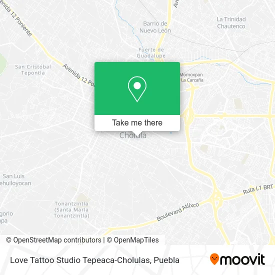 Love Tattoo Studio Tepeaca-Cholulas map