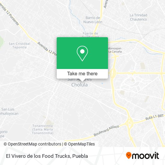 Mapa de El Vivero de los Food Trucks