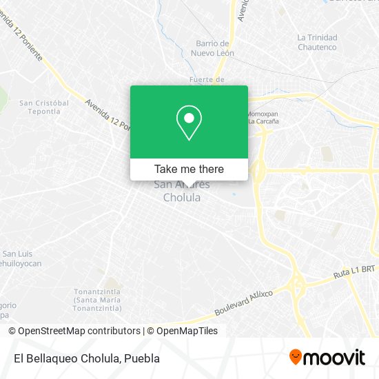 Mapa de El Bellaqueo Cholula